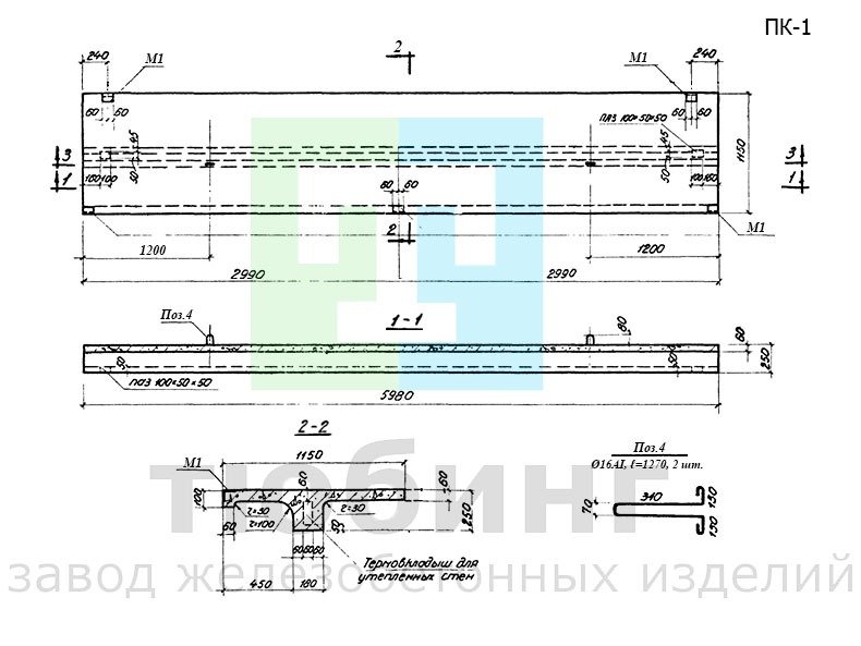 Карнизная панель ПК-1 по серии СТ-02-12/61