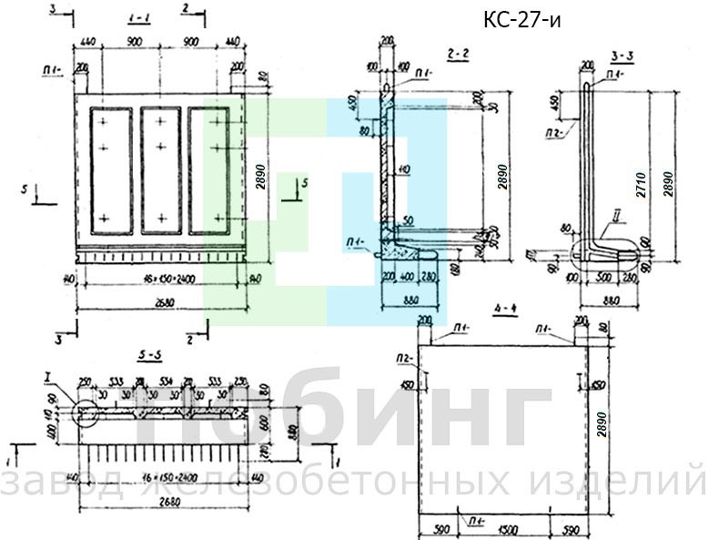 Коллекторный стеновой блок КС-27-и по серии РК 1101-87