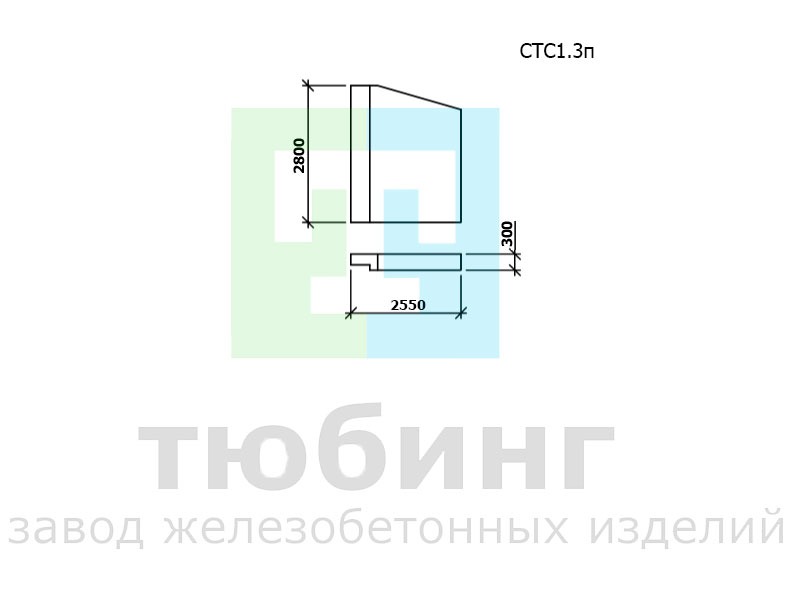 Стенка откосная СТС1.3п по шифру 2338 вып.1