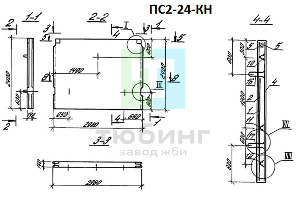 Панель стеновая плоская ПС2-24-КН3