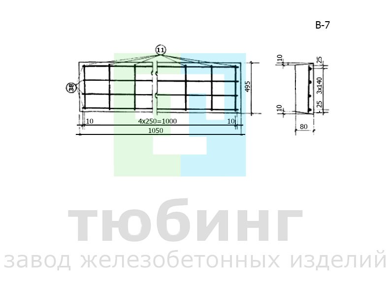 Плита перекрытия В-7 серии ТС-01-01 вып.4 Плита перекрытия В-7 серии ТС-01-01 вып.4