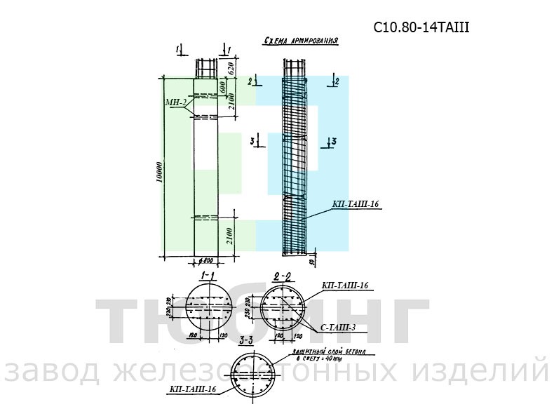Стойка С10.80-14ТAIII по серии 3.503.1-100, вып.3