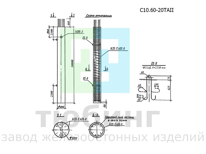 Стойка С10.60-20ТAII по серии 3.503.1-100, вып.3