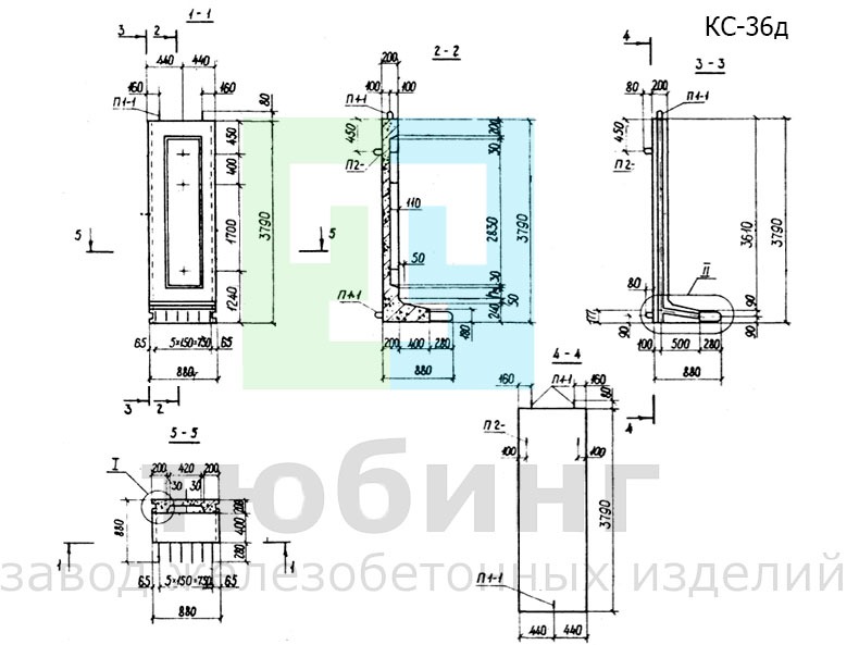 Коллекторный стеновой блок КС-36д по серии РК 1101-87