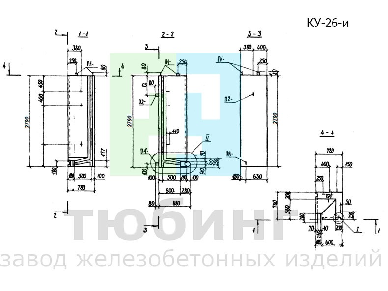 Угловой коллекторный стеновой блок КУ-26-и по серии РК 1101-87