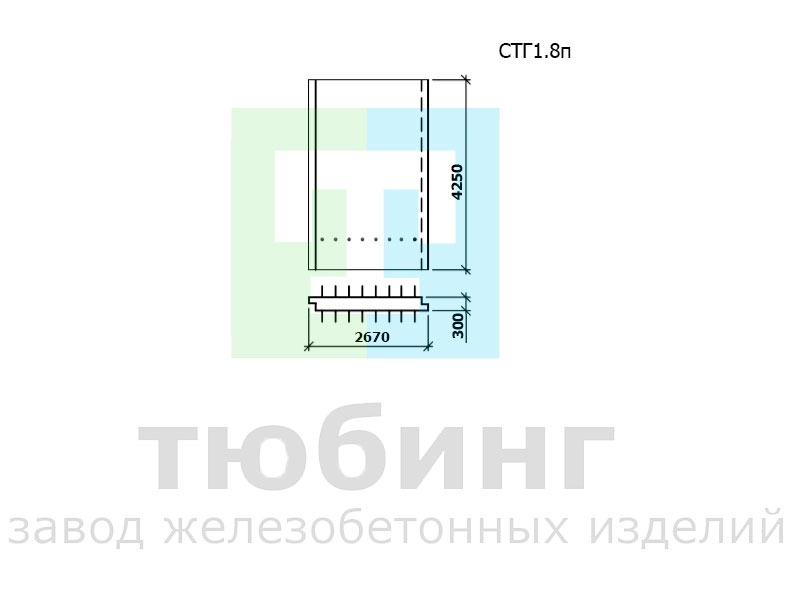 Стенка гасителя СТГ1.8п по шифру 2338 вып.1