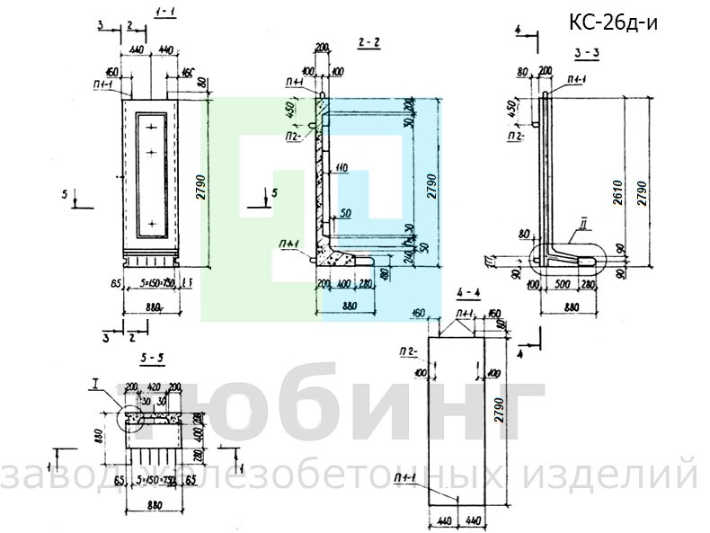 Коллекторный стеновой блок КС-26д-и по серии РК 1101-87