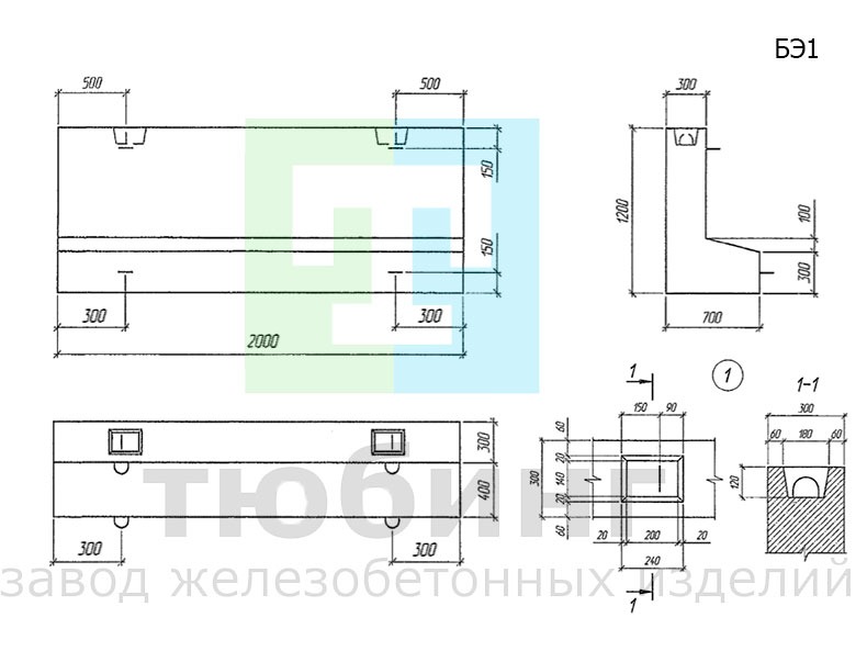 Блок экрана оголовка трубы БЭ1 по шифру 2175РЧ, вып.1-1 