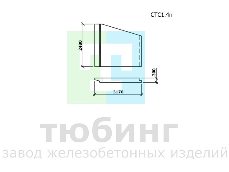 Стенка откосная СТС1.4п по шифру 2338 вып.1 Стенка откосная СТС1.4п по шифру 2338 вып.1
