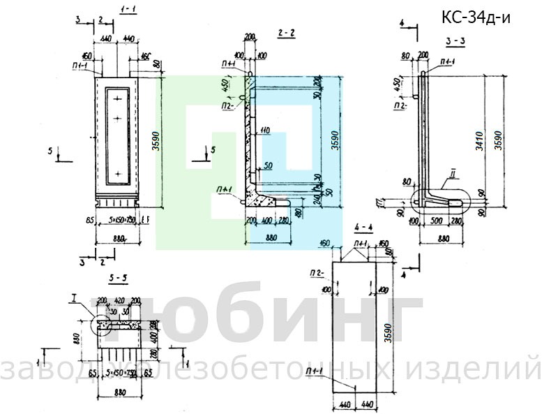 Коллекторный стеновой блок КС-34д-и по серии РК 1101-87