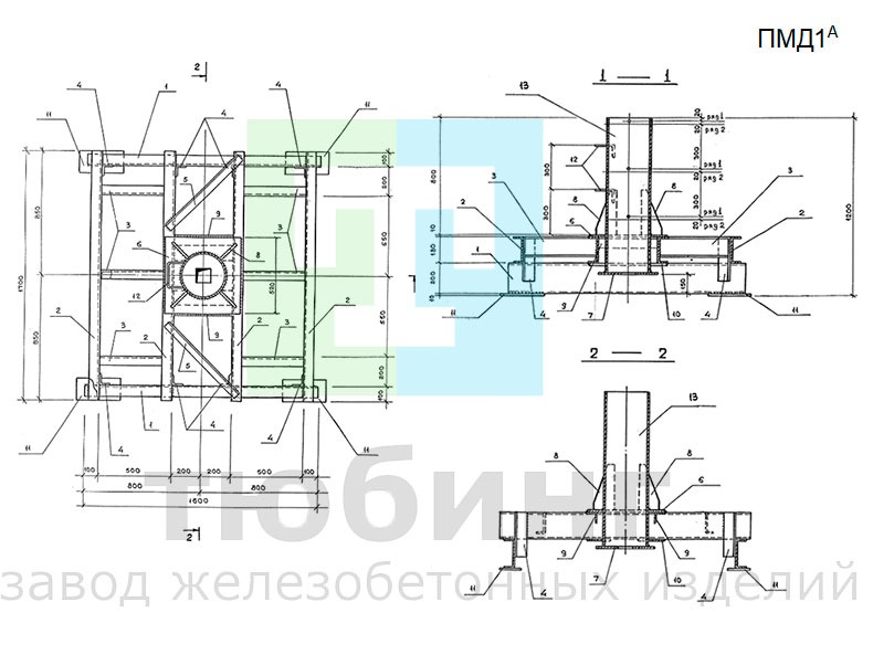 Подножник металлический ПМД1ᴬ по серии 3.407.9-180, вып.2