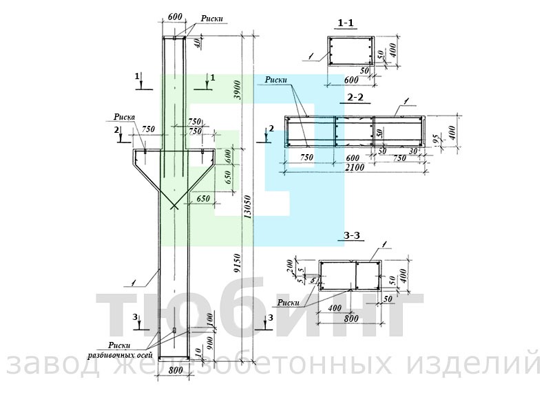 Колонна 9К120-1...12 по серии 1.424.1-5, выпуск 2