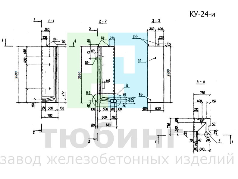 Угловой коллекторный стеновой блок КУ-24-и по серии РК 1101-87 Угловой коллекторный стеновой блок КУ-24-и по серии РК 1101-87
