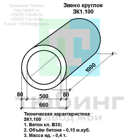  Компания Изделий выпускает сборные железобетонные круглые звенья ЗК1.100 по шифру 1484, предназначенные для применения под насыпями железных и автомобильных дорог в умеренных и суровых климатических условиях в районах с расчетной сейсмичностью до 9 баллов. Конструкция блоков одинаковая для труб под железную и автомобильную дороги. Материал блоков - конструкционный тяжелый бетон по ГОСТ26633-91 В20. Марка по водонепроницаемости не ниже W6, по морозостойкости не ниже F300. В качестве рабочей арматуры используется арматура периодического профиля из низколигированной стали класса А-III марка 25Г2С по ГОСТ5781-82. В качестве конструктивной используется арматура из углеродистой горячекатаной стали А-I марки Ст3сп по ГОСТ5781-82. Для монтажных петель используется арматурная сталь класса А-I марки Ст3сп по ГОСТ5781-82. Все блоки имеют марку. Марка блока состоит из одной или двух буквенно-цифровых групп, разделенных дефисом. Первая группа содержит наименование блок, его типоразмер и основную геометрическую характеристику в см; вторая группа обозначение применения: климатические условия - суровые (F), повышенная агрессивность среды (О). Минимальная прочность бетона блоков труб ко времени выдачи конструкций на склад не менее 70%. Отпускная прочность бетона - 100%. Цены на круглые звенья ЗК1.100 указаны с учетом НДС, без учета доставки. Стоимость круглых звеньев ЗК1.100 может меняться в зависимости от объема и общей ситуации на строительном рынке. Представленные на сайте цены на ЖБИ не являются публичной офертой.