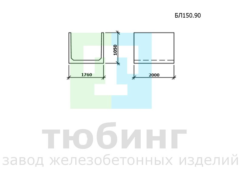 Блок лотка БЛ150.90 по шифру 2338 вып.1