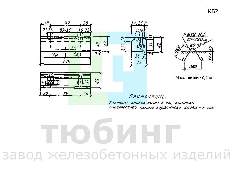 Кордонный блок КБ2 по серии 3.501-104, часть 3