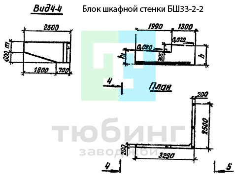 Блок шкафной стенки БШ33-2-2 по серии 3.503.1-79 вып.2