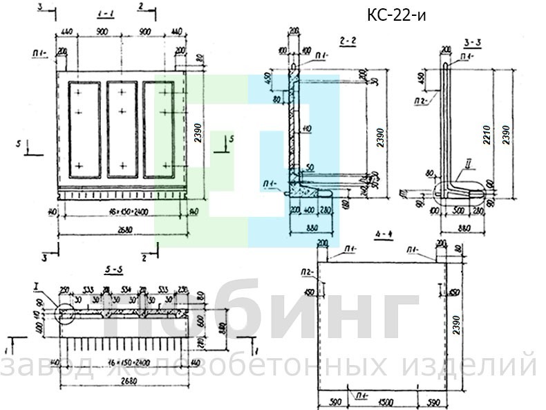 Коллекторный стеновой блок КС-22-и по серии РК 1101-87