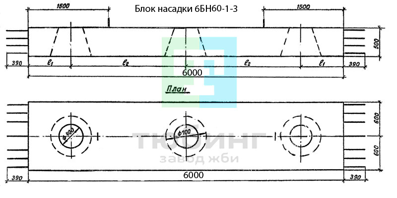Блок насадки 6БН60-1-3 по серии 3.503.1-79 вып.2