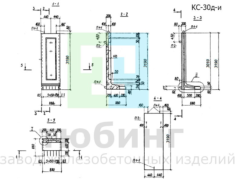 Коллекторный стеновой блок КС-30д-и по серии РК 1101-87