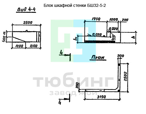 Блок шкафной стенки БШ32-5-2 по серии 3.503.1-79 вып.2